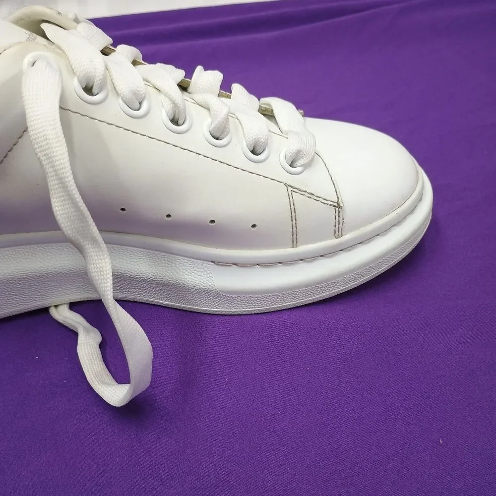 Alexander McQueen Oversized Sneaker in White/jet Black Crystal Embellished